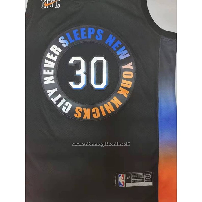 Maglia New York Knicks Julius Randl #30 Citta 2020-21 Nero
